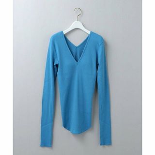 ロク(6 (ROKU))の【COBALT】<6(ROKU)>COTTON RIB V NECK PULLOVER/カットソー(カットソー(長袖/七分))