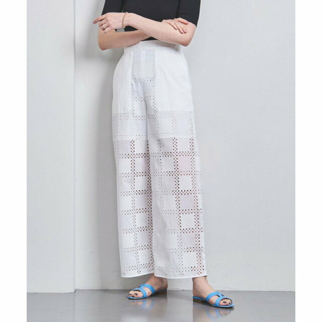 UNITED ARROWS - 【WHITE】【S(36)】BROCHE コンビ パンツの UNITED ARROWS - 【WHITE】【S(36)】BROCHE コンビ パンツの