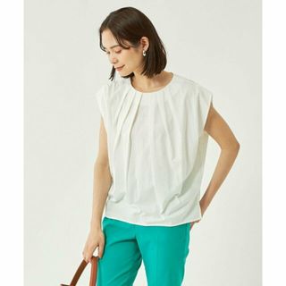 ユナイテッドアローズグリーンレーベルリラクシング(UNITED ARROWS green label relaxing)の【WHITE】タック ボリューム プルオーバー カットソー -接触冷感-(カットソー(長袖/七分))