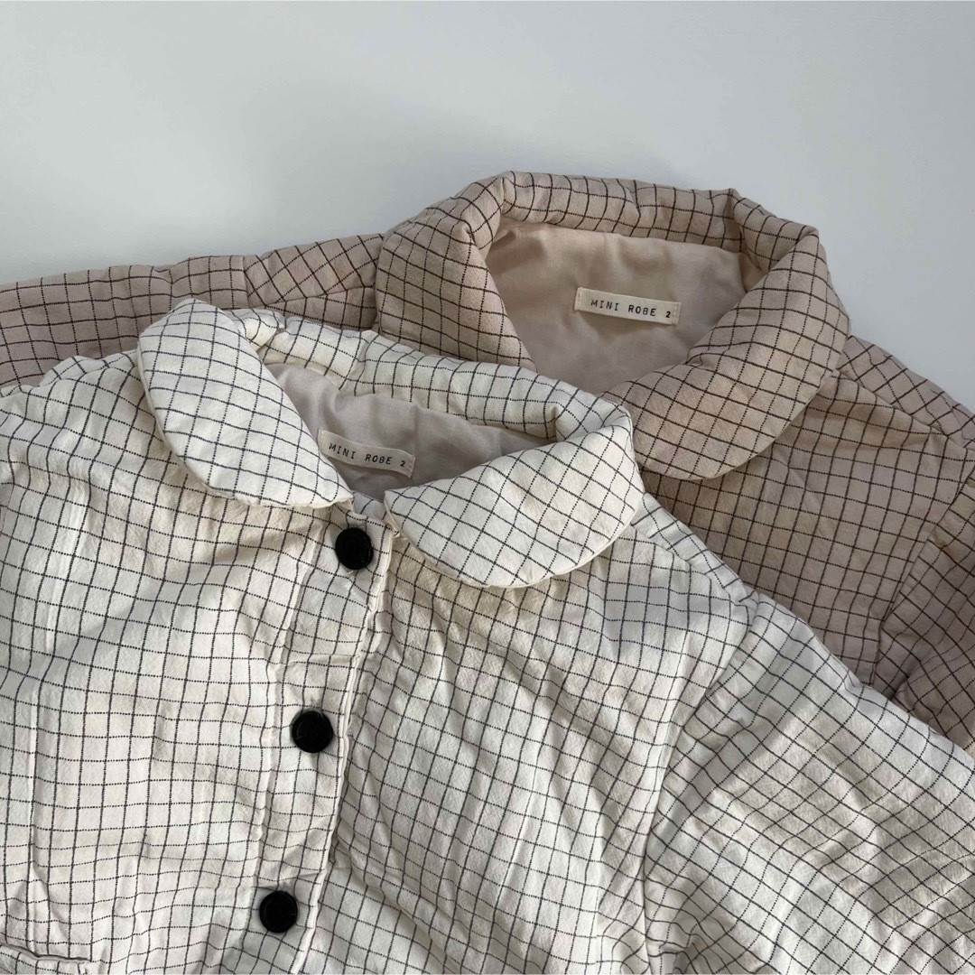 mini robe round collar check jacket Mサイズ キッズ/ベビー/マタニティのキッズ服男の子用(90cm~)(ジャケット/上着)の商品写真