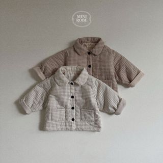 mini robe round collar check jacket Mサイズ(ジャケット/上着)