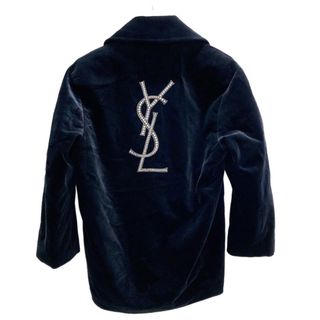 Saint Laurent - 　サンローラン SAINT LAURENT YSLロゴ オーバーサイズピーコート　22AW 737220 ブラック コットン レディース ピーコート