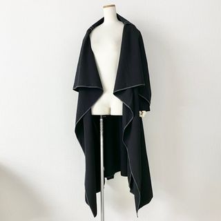 コムデギャルソン(COMME des GARCONS)の22a19 COMME des GARCONS コムデギャルソン 90s ウールギャバ デザインコート ロングコート 羽織 AD1999 GC-04003M Mサイズ ブラック 日本製 MADE IN JAPAN VINTAGE(その他)