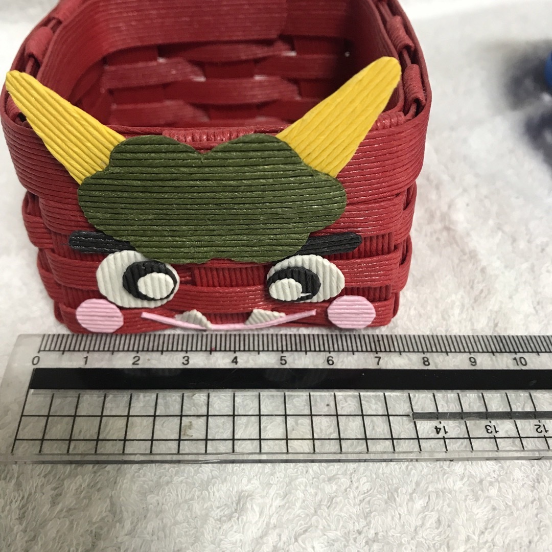 クラフトバンドで作った可愛い鬼のカゴ ハンドメイドのハンドメイド その他(その他)の商品写真