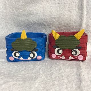 クラフトバンドで作った可愛い鬼のカゴ(その他)