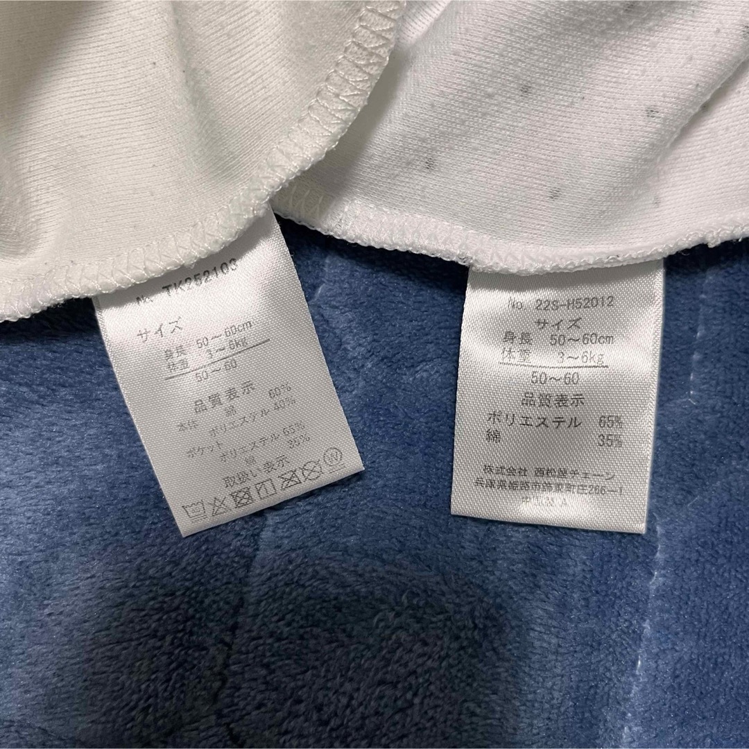 西松屋(ニシマツヤ)のコンビドレス2枚セット　サイズ50〜60 キッズ/ベビー/マタニティのベビー服(~85cm)(肌着/下着)の商品写真