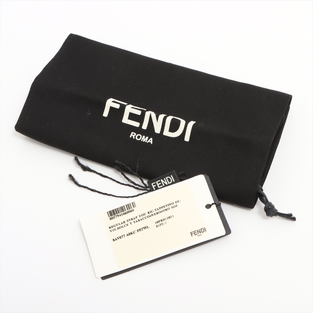 FENDI(フェンディ)のフェンディ ズッカ ベロア×レザー  ブラック×ブラウン レディース その レディースのファッション小物(その他)の商品写真
