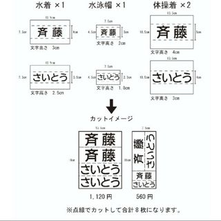 RukiA様専用　アイロン転写シート(ネームタグ)