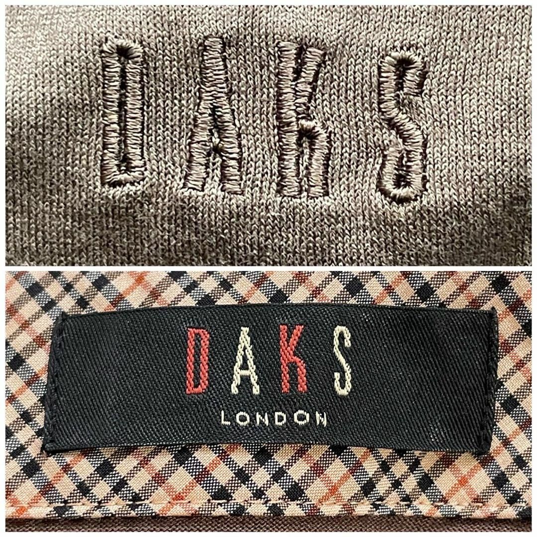 DAKS(ダックス)のDAKS (F) コットン チェック柄 刺繍ロゴ シャツ ブラウン 無地 レディースのトップス(シャツ/ブラウス(長袖/七分))の商品写真