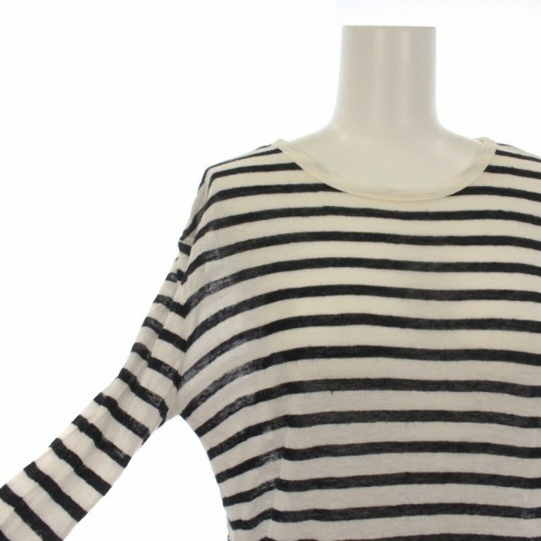 ティーバイアレキサンダーワン Tシャツ カットソー ボーダー柄 XS 白 黒 レディースのトップス(Tシャツ(長袖/七分))の商品写真
