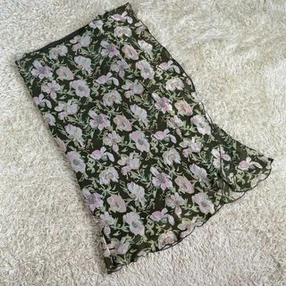 LAURA ASHLEY - ローラアシュレイ 花柄 刺繍 スカート 7 W64 丈66 未