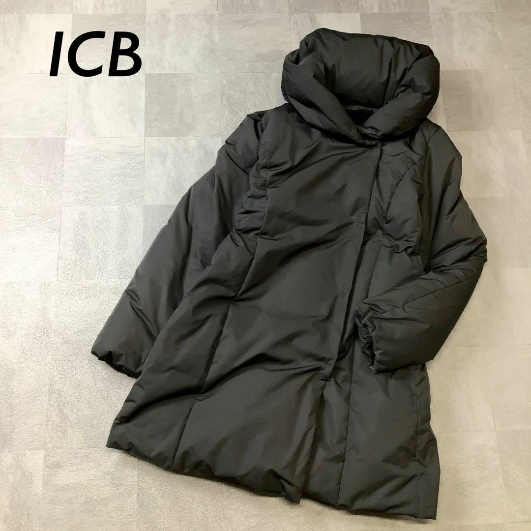 ICB - ICB アイシービー ショールカラー ダウンコート ブラック 11号の ICB - ICB アイシービー ショールカラー ダウンコート ブラック 11号の