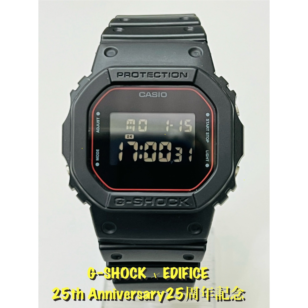 G-SHOCK(ジーショック)の【美品】G-SHOCK×EDIFICE 25th 25周年 DW-5600E-1 メンズの時計(腕時計(デジタル))の商品写真