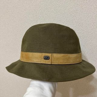 ボルサリーノ(Borsalino)のBorsalino ボルサリーノ ハット　麻100% レディース　Mサイズ　緑(ハット)