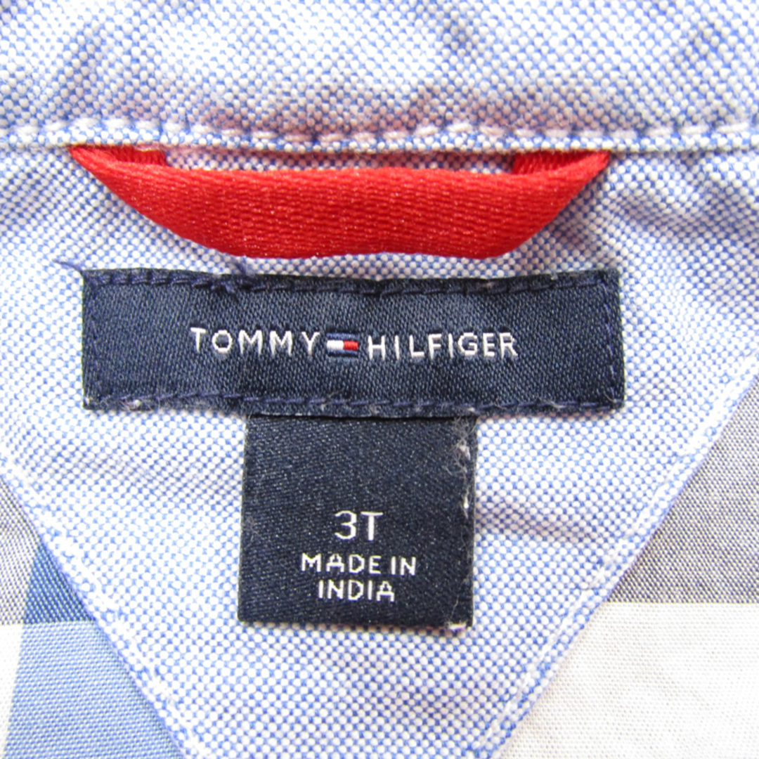 TOMMY HILFIGER(トミーヒルフィガー)のトミーヒルフィガー 半袖シャツ チェック柄  キッズ 男の子用 3Tサイズ ブルー×ホワイト TOMMY HILFIGER キッズ/ベビー/マタニティのキッズ服女の子用(90cm~)(その他)の商品写真