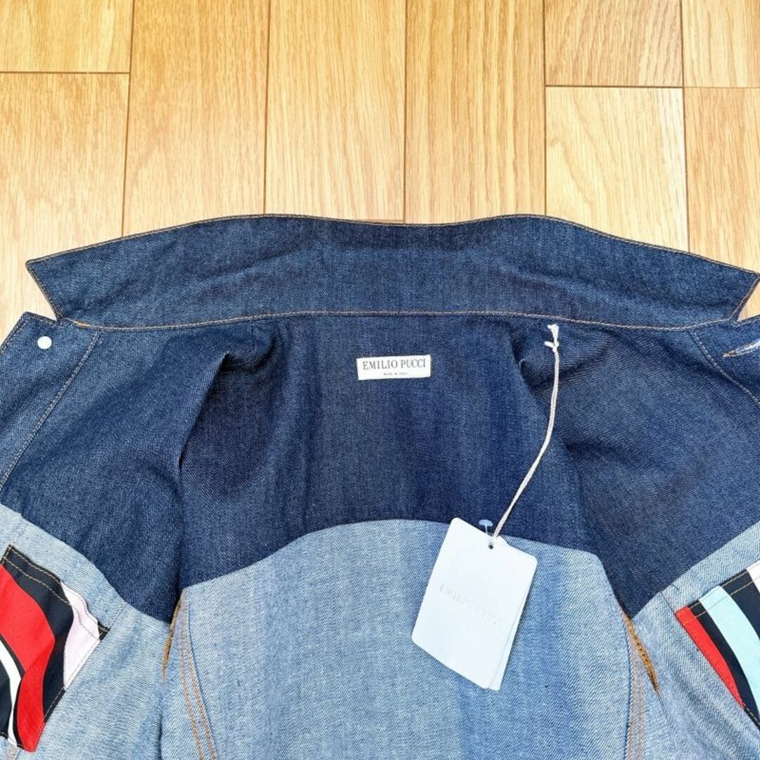 EMILIO PUCCI(エミリオプッチ)のエミリオプッチ デニムジャケット マーモプリント コントラストパネル メンズのジャケット/アウター(Gジャン/デニムジャケット)の商品写真