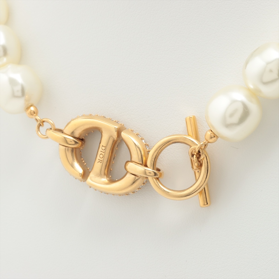 Dior(ディオール)のディオール モンテーニュ GP×ラインストーン×フェイクパール  ゴールド レディースのアクセサリー(ネックレス)の商品写真