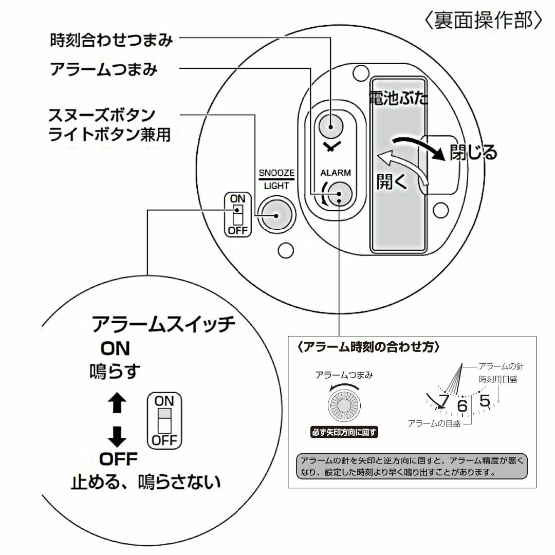 リズム(RHYTHM) 目覚まし時計 連続秒針 レトロ アンティーク調 ベル音  インテリア/住まい/日用品のインテリア小物(置時計)の商品写真