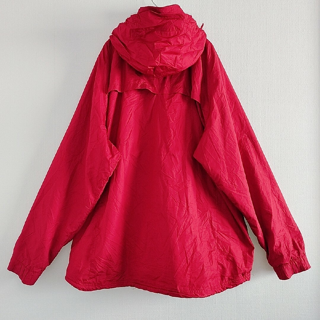 ナイキ フルジップ ナイロンジャケット 赤 XXLサイズ US規格 刺繍-