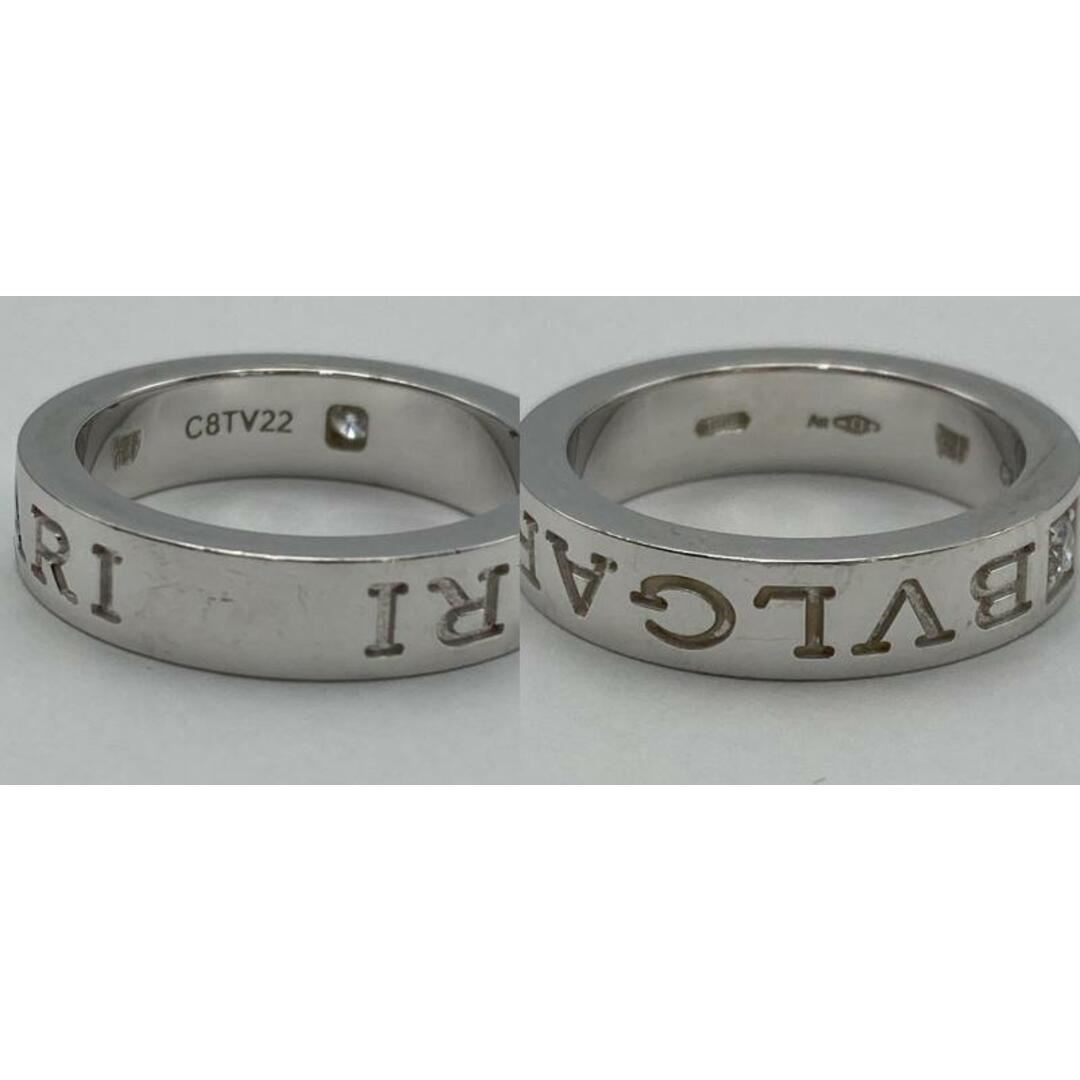 BVLGARI ブルガリ・ブルガリ ダブルロゴ K18WG リング ホワイトゴールド ダイヤモンド 6.5～7号 中古 D4 レディースのアクセサリー(リング(指輪))の商品写真