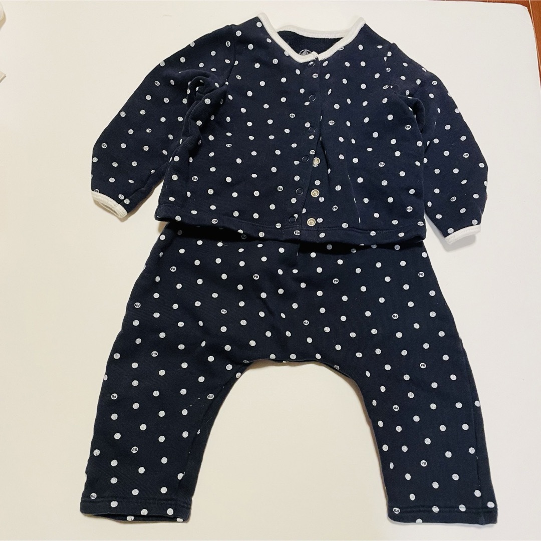 PETIT BATEAU(プチバトー)のプチバトー　セットアップ　トップス　ボトムス　セット　12m 74cm キッズ/ベビー/マタニティのベビー服(~85cm)(パンツ)の商品写真