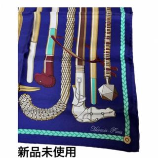 エルメス(Hermes)の【エルメス】スカーフ　杖　青　ブルー　新品未使用(その他)