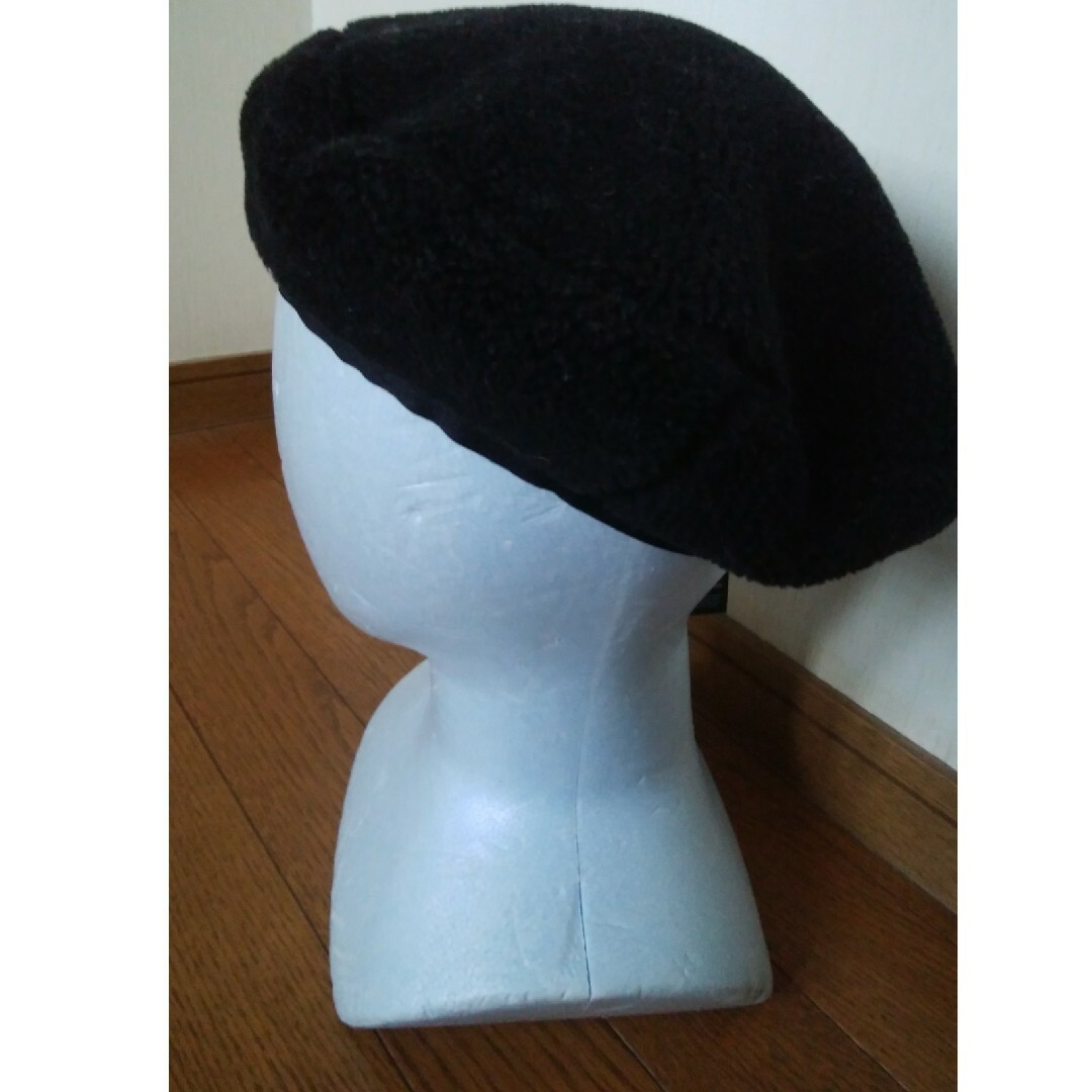 KANGOL(カンゴール)の【新品】KANGOL ファー ベレー帽 ハンチングキャップ ブラック 黒 レディースの帽子(ハンチング/ベレー帽)の商品写真