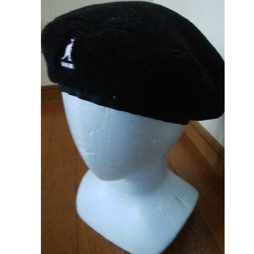 KANGOL(カンゴール)の【新品】KANGOL ファー ベレー帽 ハンチングキャップ ブラック 黒 レディースの帽子(ハンチング/ベレー帽)の商品写真