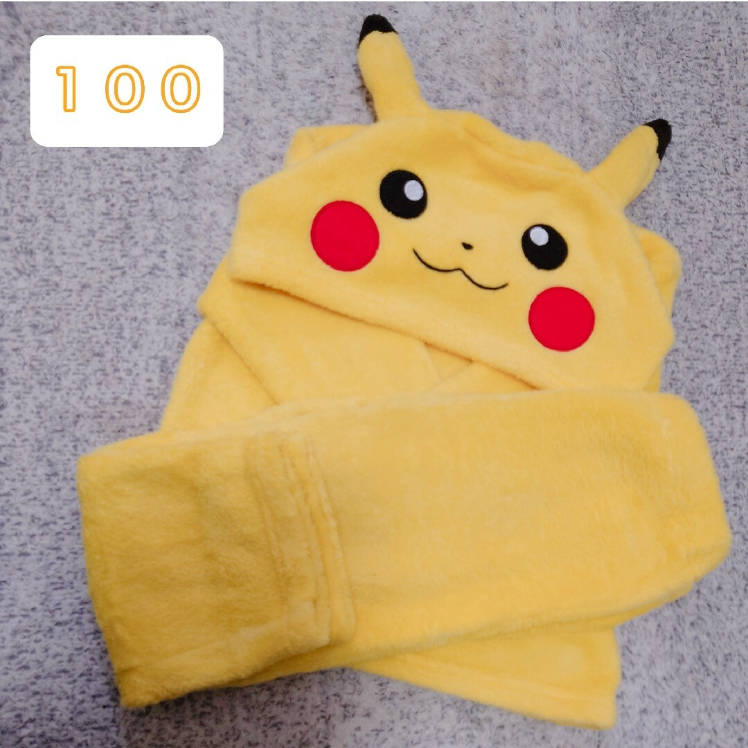 ポケモン(ポケモン)のピカチュウ パジャマ 100 ポケモン なりきり 着ぐるみ フリース あったか キッズ/ベビー/マタニティのキッズ服男の子用(90cm~)(パジャマ)の商品写真