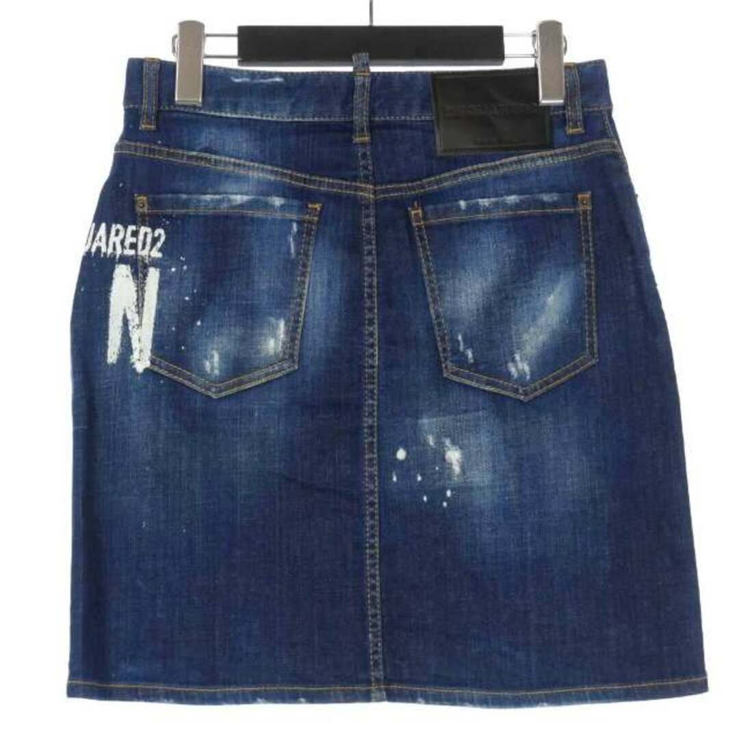 DSQUARED2(ディースクエアード)のディースクエアード 22SS ICON SPRAY デニムスカート 38 ブルー レディースのスカート(ミニスカート)の商品写真