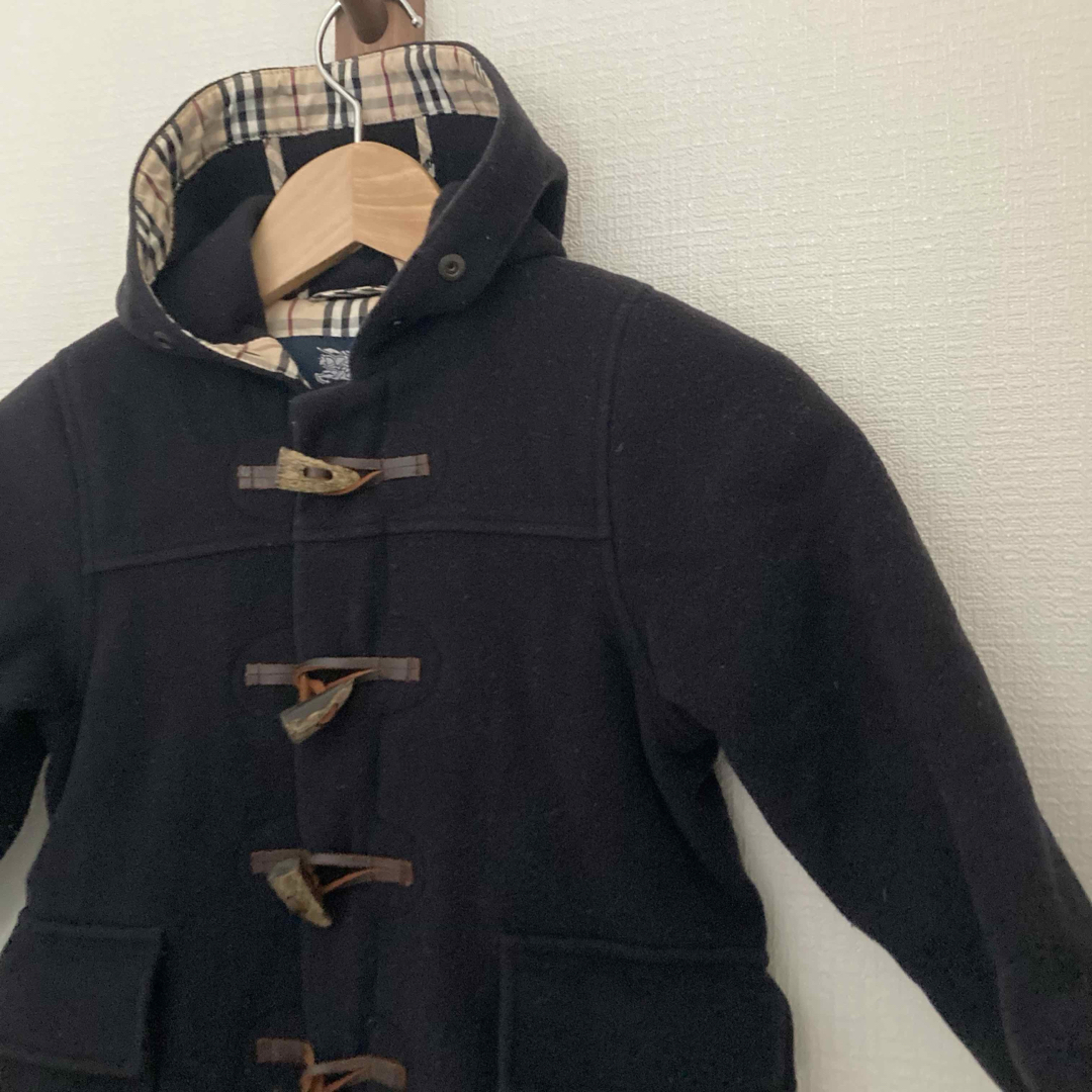 BURBERRY(バーバリー)のバーバリー　ダッフルコート　キッズ　ネイビー　ノバチェック柄　カシミヤ　ウール混 キッズ/ベビー/マタニティのキッズ服男の子用(90cm~)(コート)の商品写真