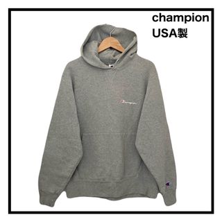 チャンピオン(Champion)の90s 　チャンピオン　オーセンティック　パーカー　アメリカ製　グレー　フーデイ(パーカー)