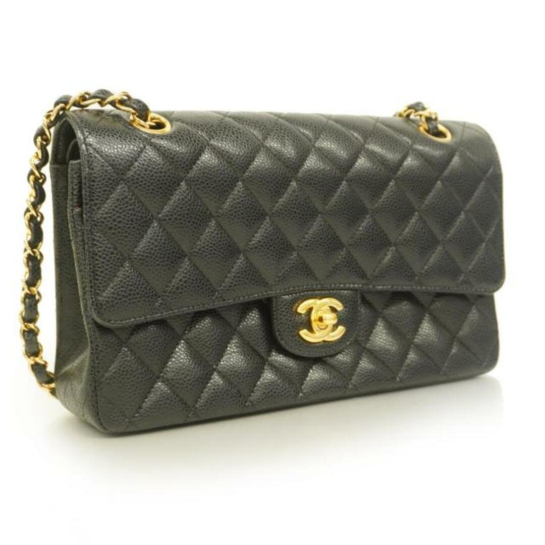 CHANEL(シャネル)の【4ec3093-e-g】シャネル ショルダーバッグ/マトラッセ/Wフラップ Wチェーン/キャビアスキン/ブラック/ゴールド金具 レディースのバッグ(ショルダーバッグ)の商品写真