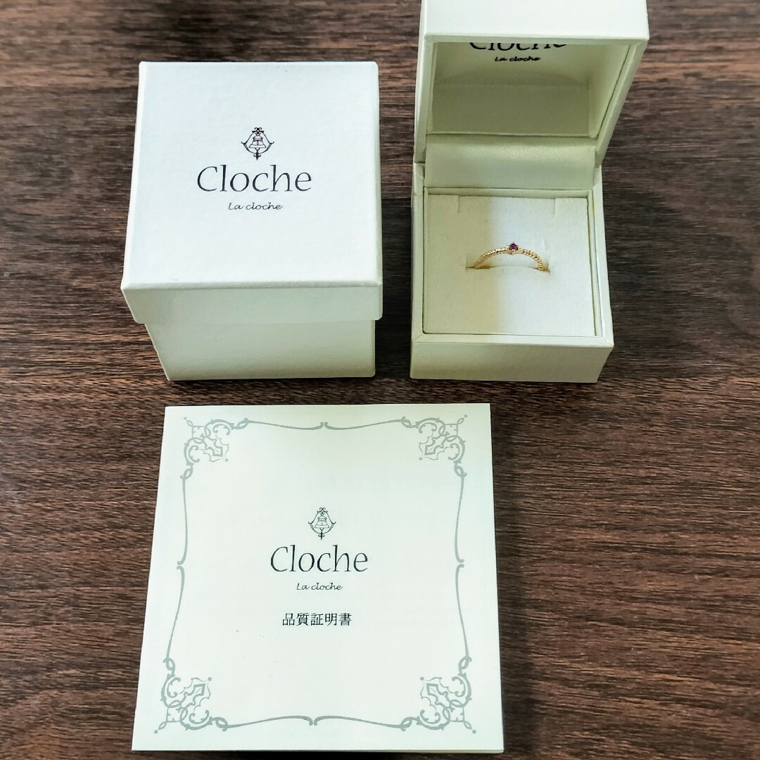 Cloche クロチェ ロードライト ガーネット リング K10YG 保証書付き レディースのアクセサリー(リング(指輪))の商品写真