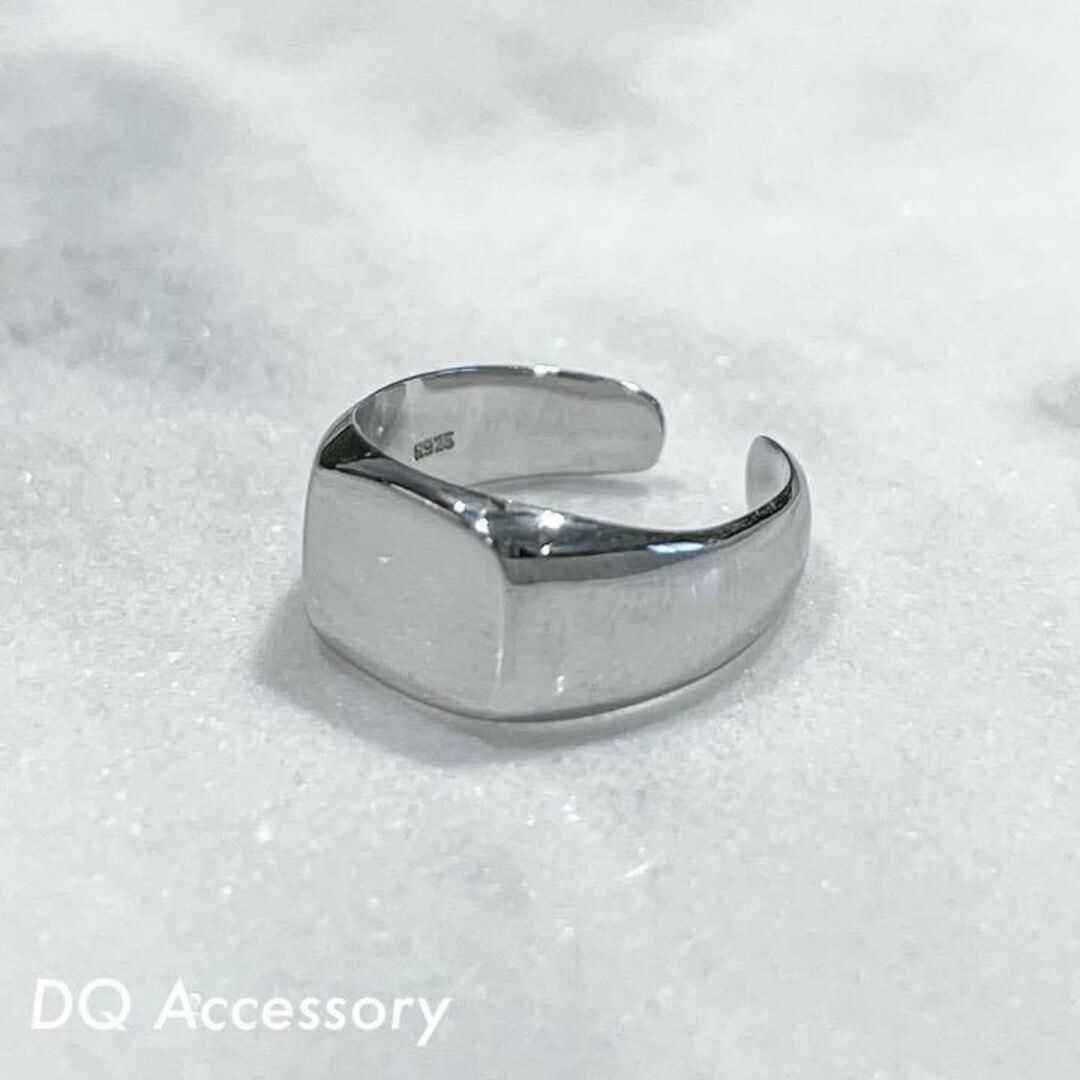 スクエアリング フリーサイズ silver925 指輪 オープン メンズ メンズのアクセサリー(リング(指輪))の商品写真