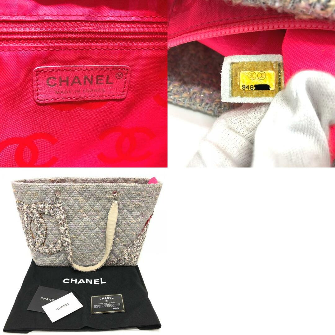 CHANEL(シャネル)のシャネル CHANEL カンボンライン ラージ CC ココマーク トートバッグ ツイード パープル系 レディースのバッグ(トートバッグ)の商品写真