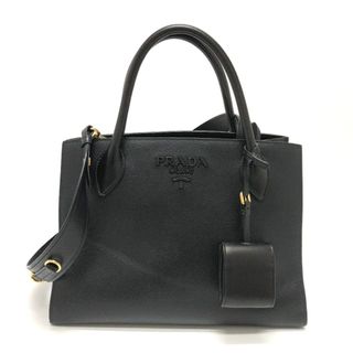 プラダ(PRADA)のプラダ PRADA モノクローム 1BA156 ロゴ カバン 2WAY ハンドバッグ サフィアーノレザ－ ブラック(ハンドバッグ)