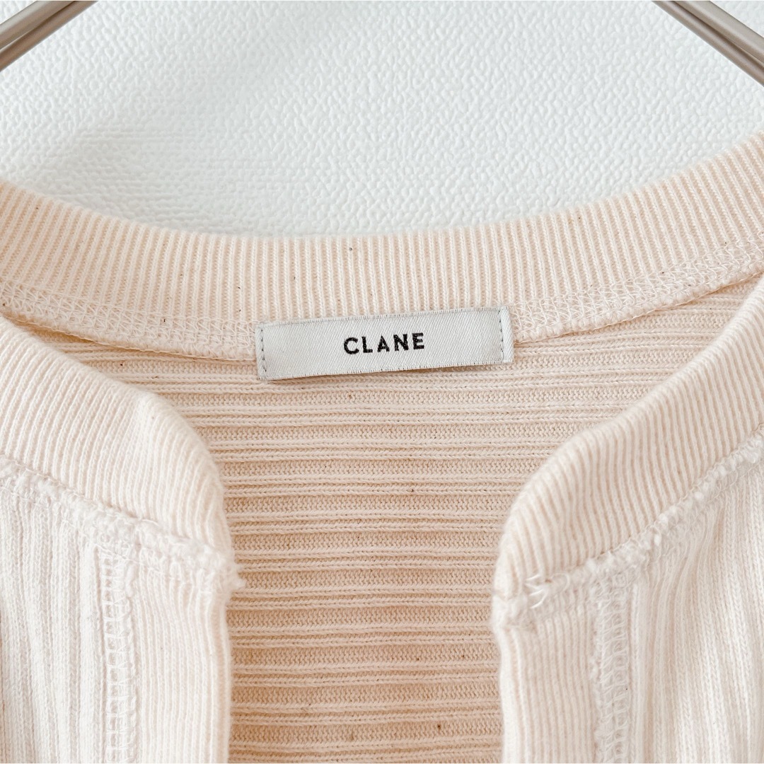 CLANE(クラネ)の最終値下げ！完売品【CLANE】ヘビーリブネックトップス カットソー アイボリー レディースのトップス(カットソー(長袖/七分))の商品写真