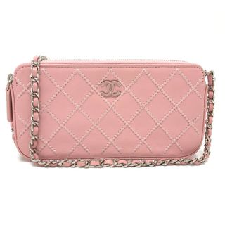 シャネル(CHANEL)のシャネル CHANEL マトラッセ ワイルドステッチ A82527  CC ココマーク チェーンウォレット ショルダーバッグ ラムスキン ピンク(ショルダーバッグ)