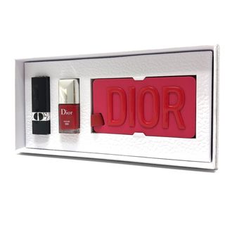 ディオール(Dior)のディオール Dior マニキュア リップ 口紅 セット ロゴ ノベルティ ネームタグ レザー ピンク 未使用(その他)