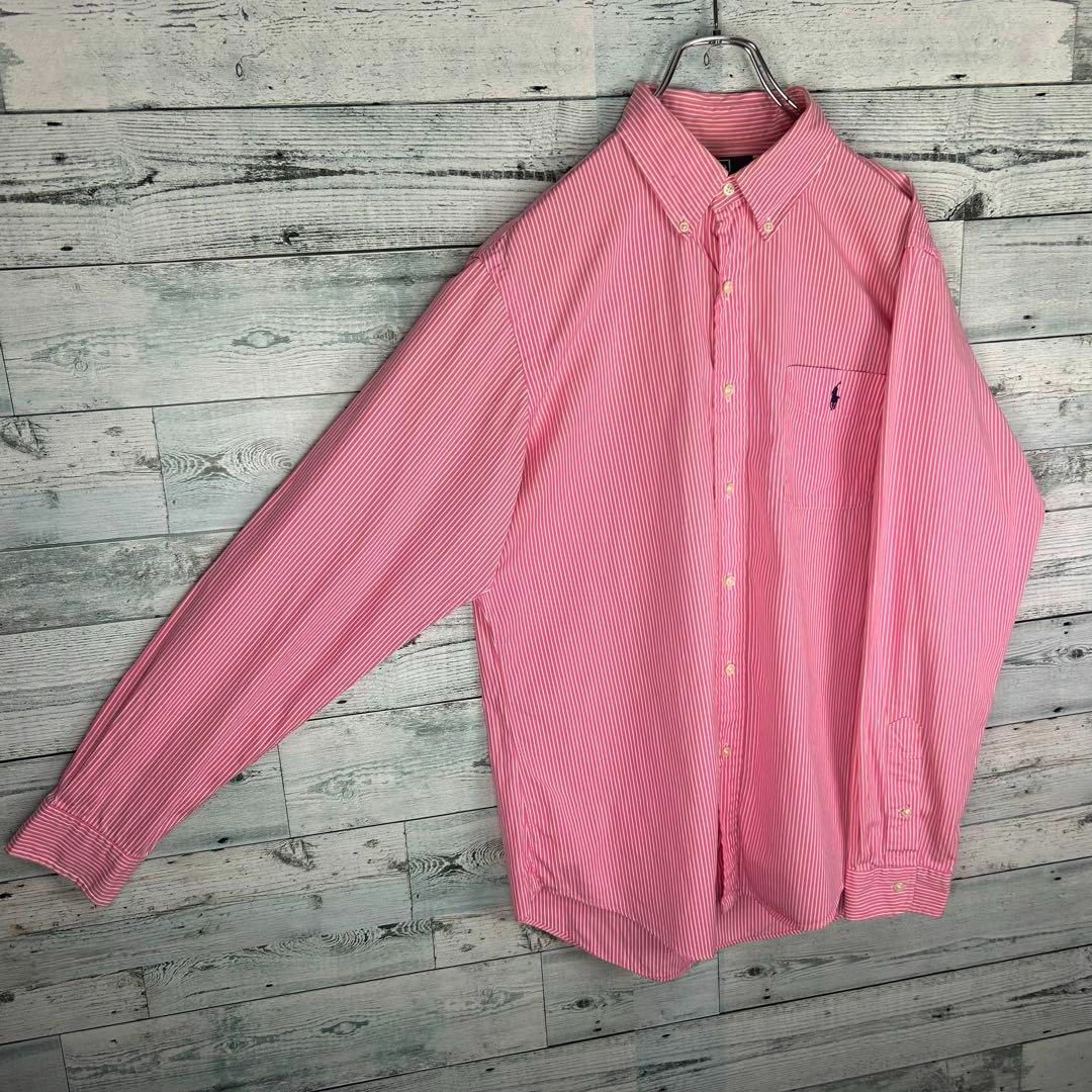 Ralph Lauren(ラルフローレン)のラルフローレン 刺繍ロゴ 胸ポケット 長袖 BDシャツ ストライプ L メンズのトップス(シャツ)の商品写真