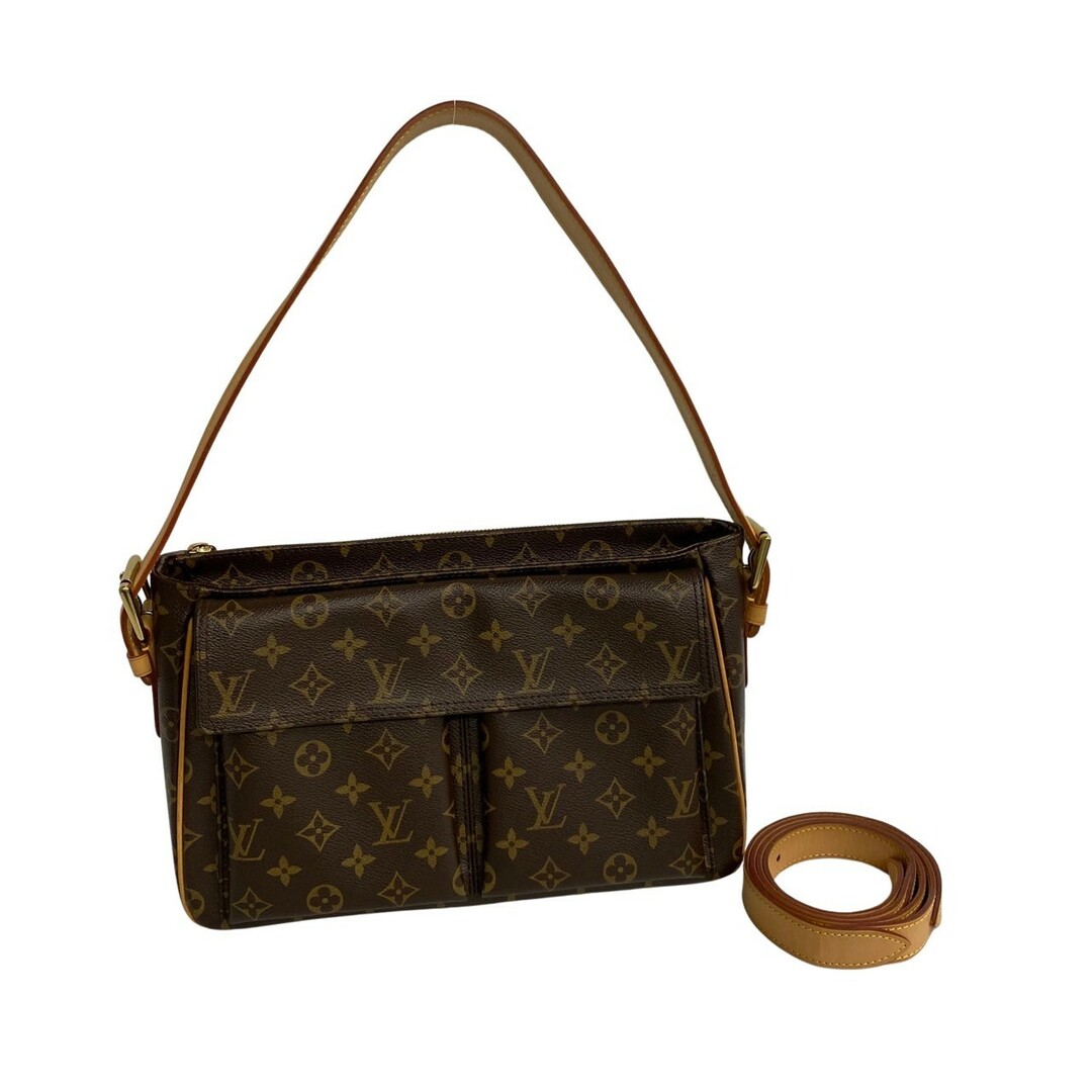 ほぼ未使用 袋付き LOUIS VUITTON ルイヴィトン ヴィバシテ GM モノグラム レザー 2way ハンドバッグ ショルダーバッグ ブラウン  19734 | フリマアプリ ラクマ