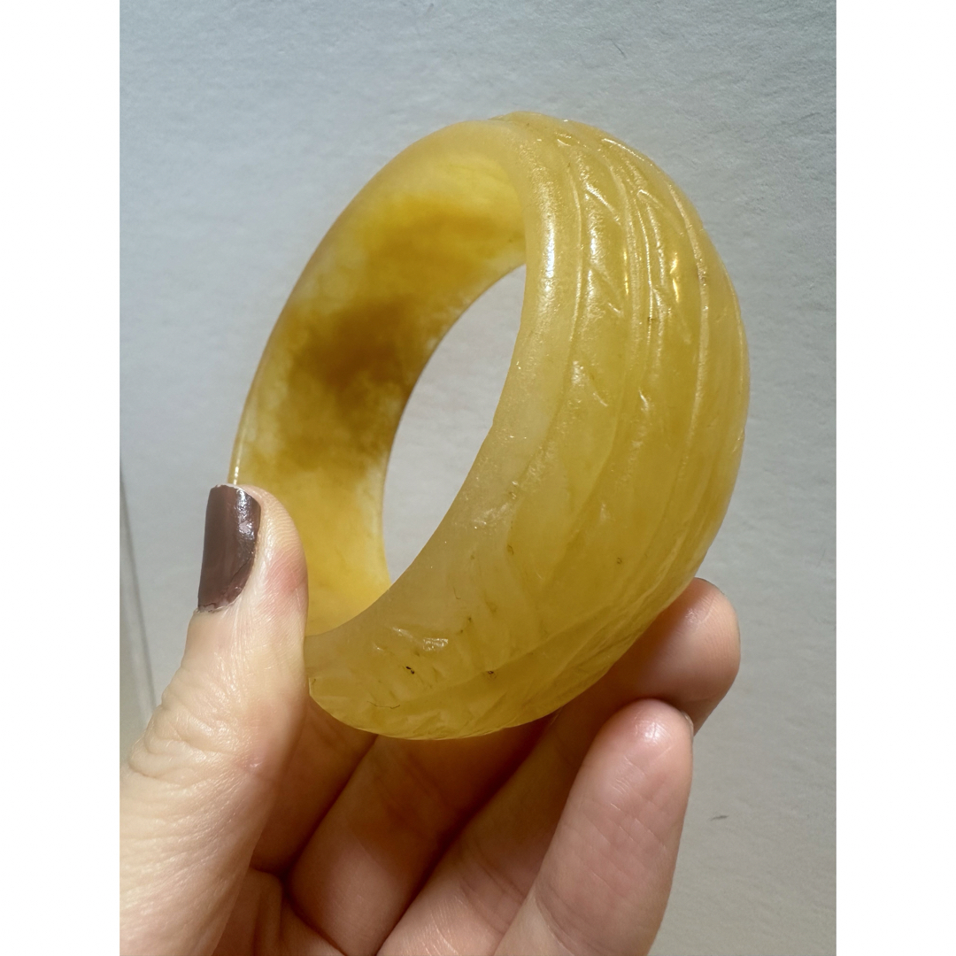 凤穿牡丹 黄龍玉バングル ブレスレット/バングル 凤穿牡丹 黄龍玉バングル ブレスレット/バングル