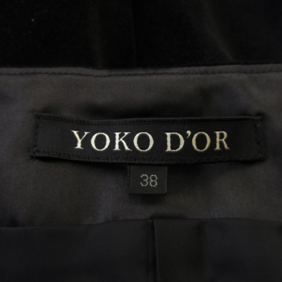 YOKO D'OR(ヨーコドール)のヨーコドール スカート ベロア タイト ミモレ ロング レース 厚手 38 黒 レディースのスカート(ロングスカート)の商品写真