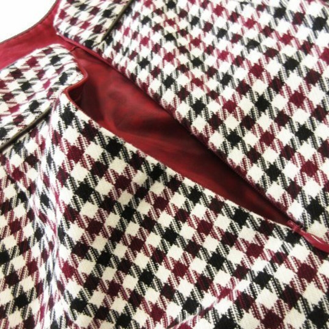 Apuweiser-riche(アプワイザーリッシェ)のアプワイザーリッシェ スカート タイト ミモレ パイピング チェック 2 赤 レディースのスカート(ロングスカート)の商品写真