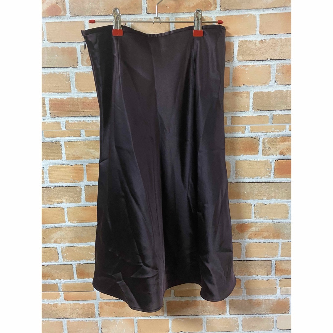 【上品】WORLDワールド☆シンプルなブラウンのスカート レディースのスカート(ひざ丈スカート)の商品写真