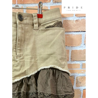PRIDE - 【お洒落】PRIDE プライド☆デニムとレースのお洒落なスカート