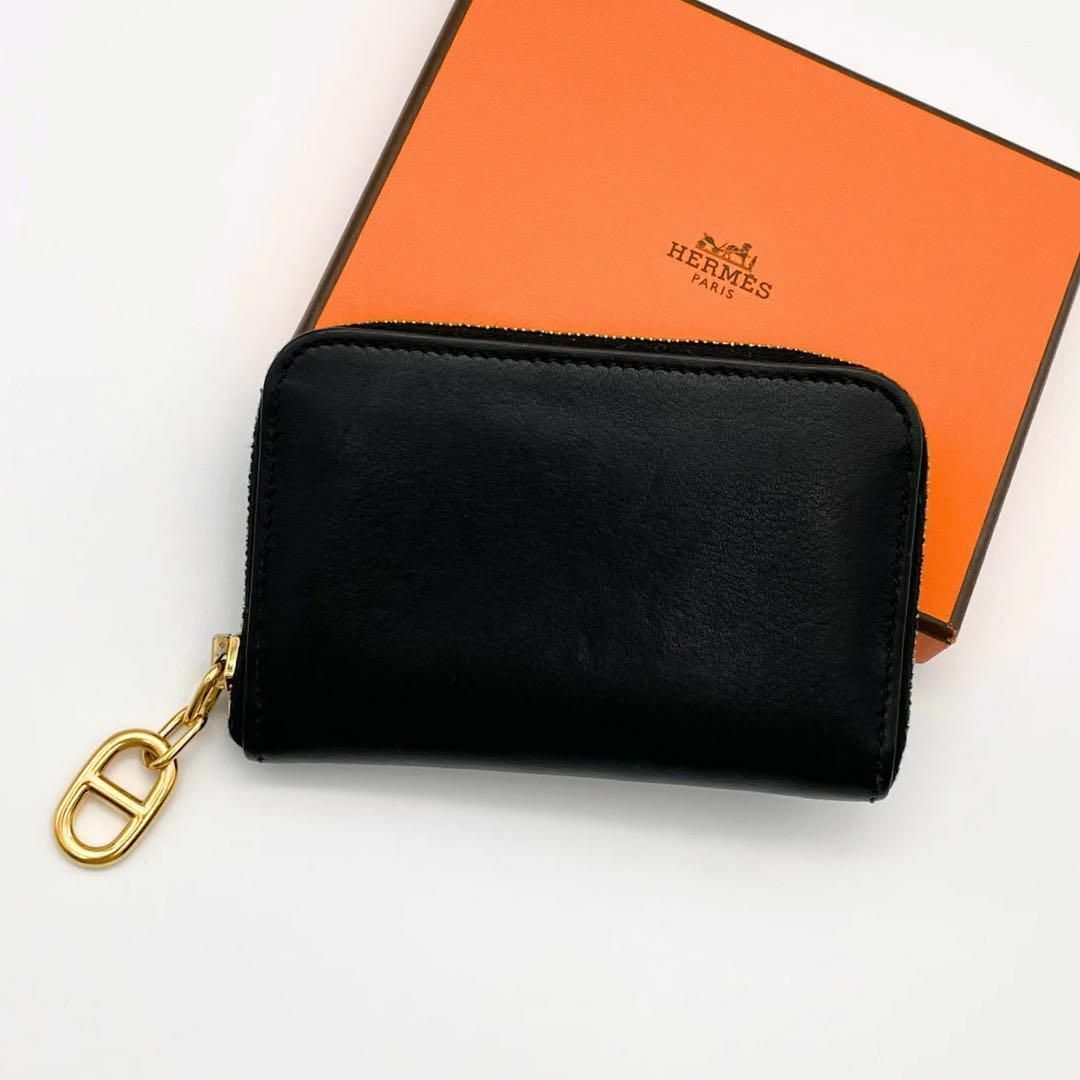 【極美品】HERMES エルメス　ジップアンゴー　シェーヌ ダンクル　黒hioブランド品一覧♪