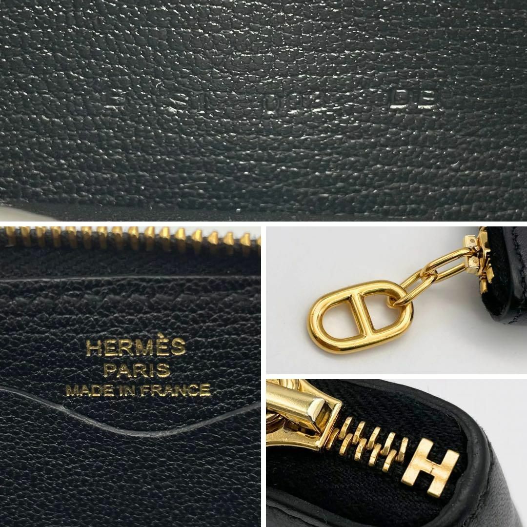 Hermes(エルメス)の【極美品】HERMES エルメス　ジップアンゴー　シェーヌ ダンクル　黒 メンズのファッション小物(コインケース/小銭入れ)の商品写真