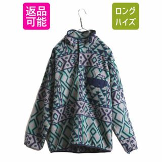 パタゴニア(patagonia)の14年製 パタゴニア 総柄 シンチラ スナップT メンズ M 古着 PATAGONIA プルオーバー フリース ジャケット アウトドア ブルゾン ネイティブ(ブルゾン)